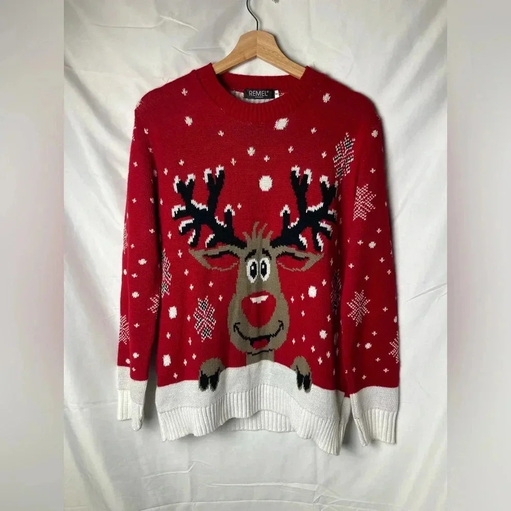 Remel London reindeer Christmas sweater size small‎